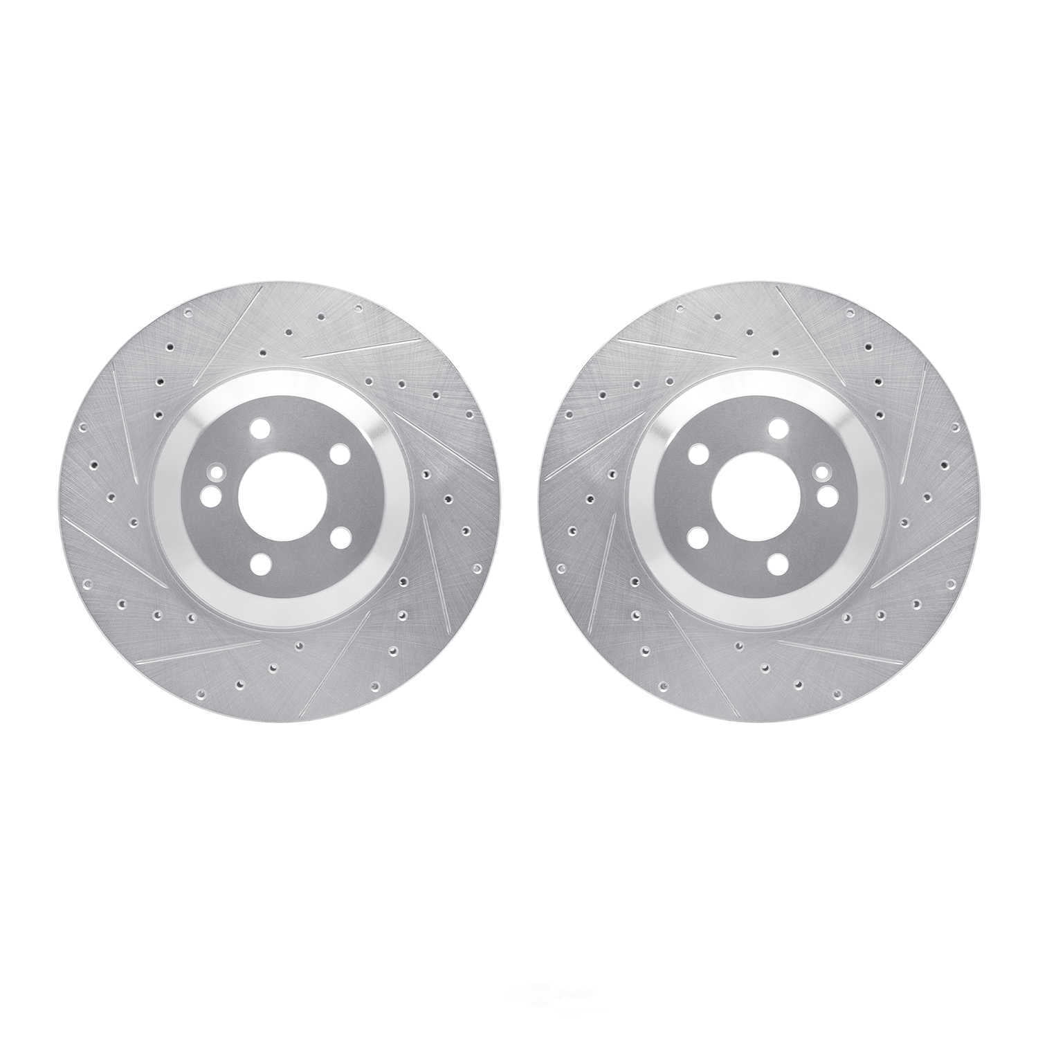 Dynamic Friction Company 7002-63115 DFC Brake Rotors - Drilled & Slotted - Silver
