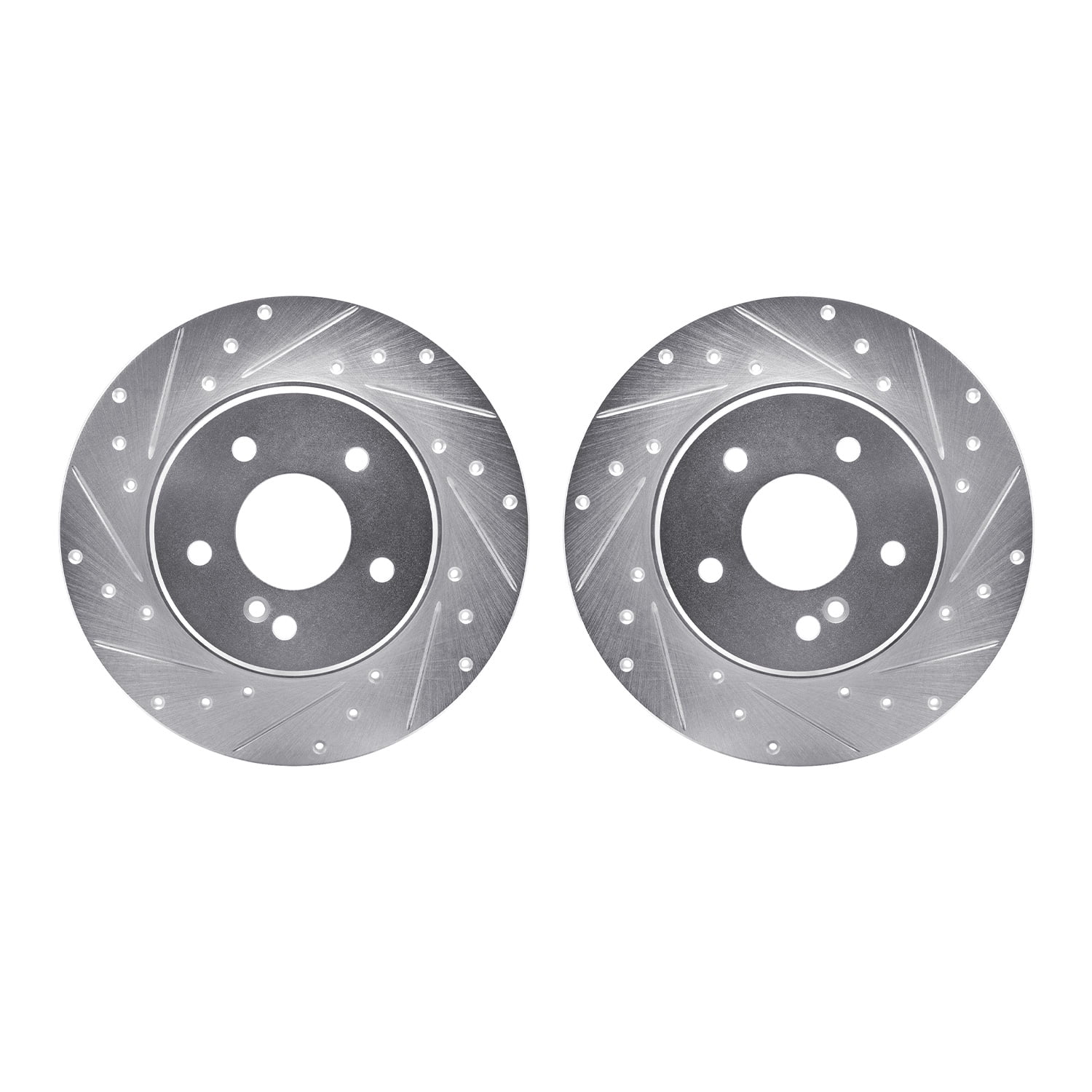 Dynamic Friction Company Rear Brake Rotors-Drilled and Slotted-Silver 7002-63119
