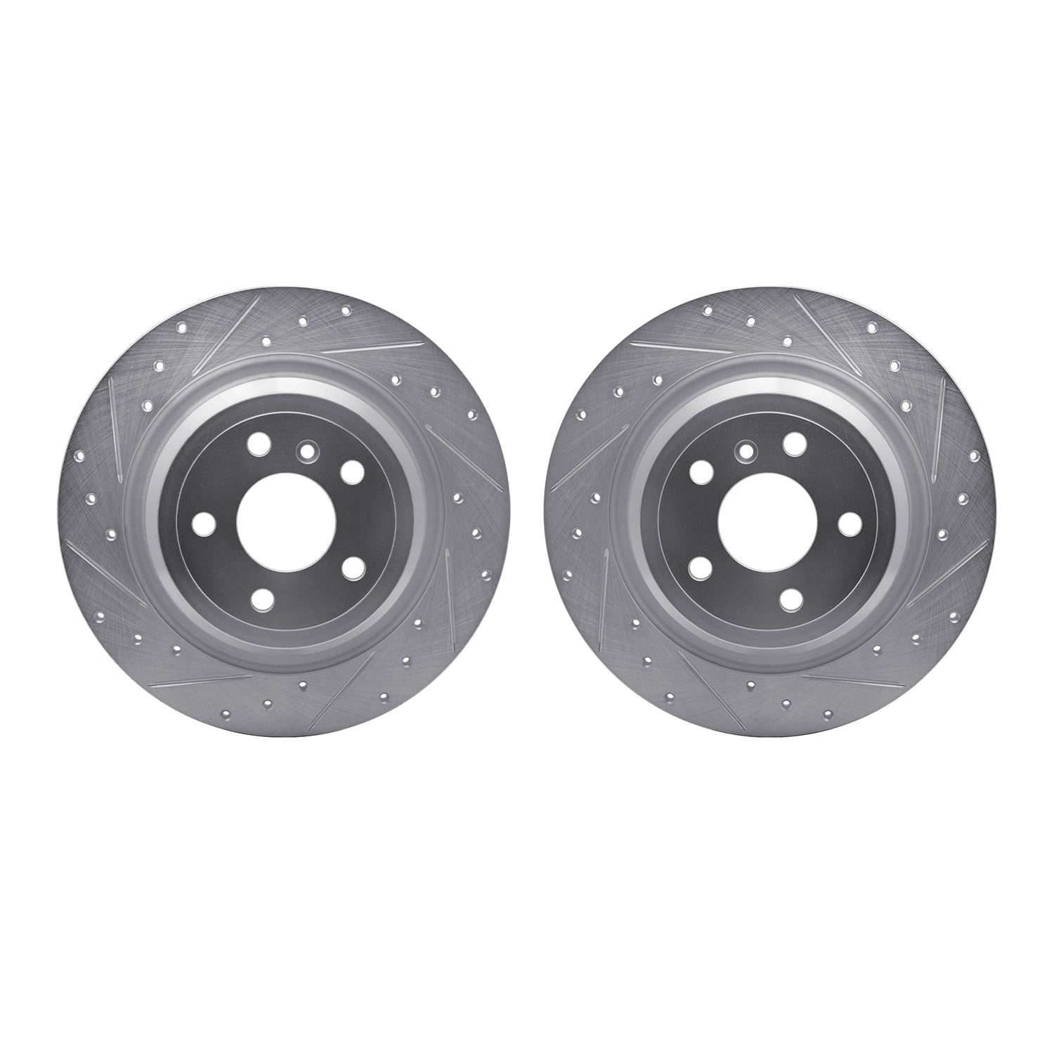 Dynamic Friction Company Rear Brake Rotors-Drilled and Slotted-Silver 7002-63123