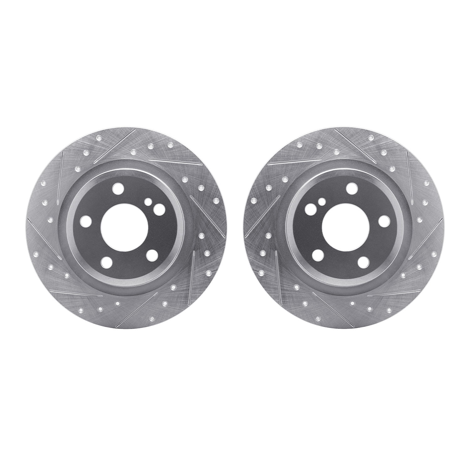 Dynamic Friction Company Rear Brake Rotors-Drilled and Slotted-Silver 7002-63140