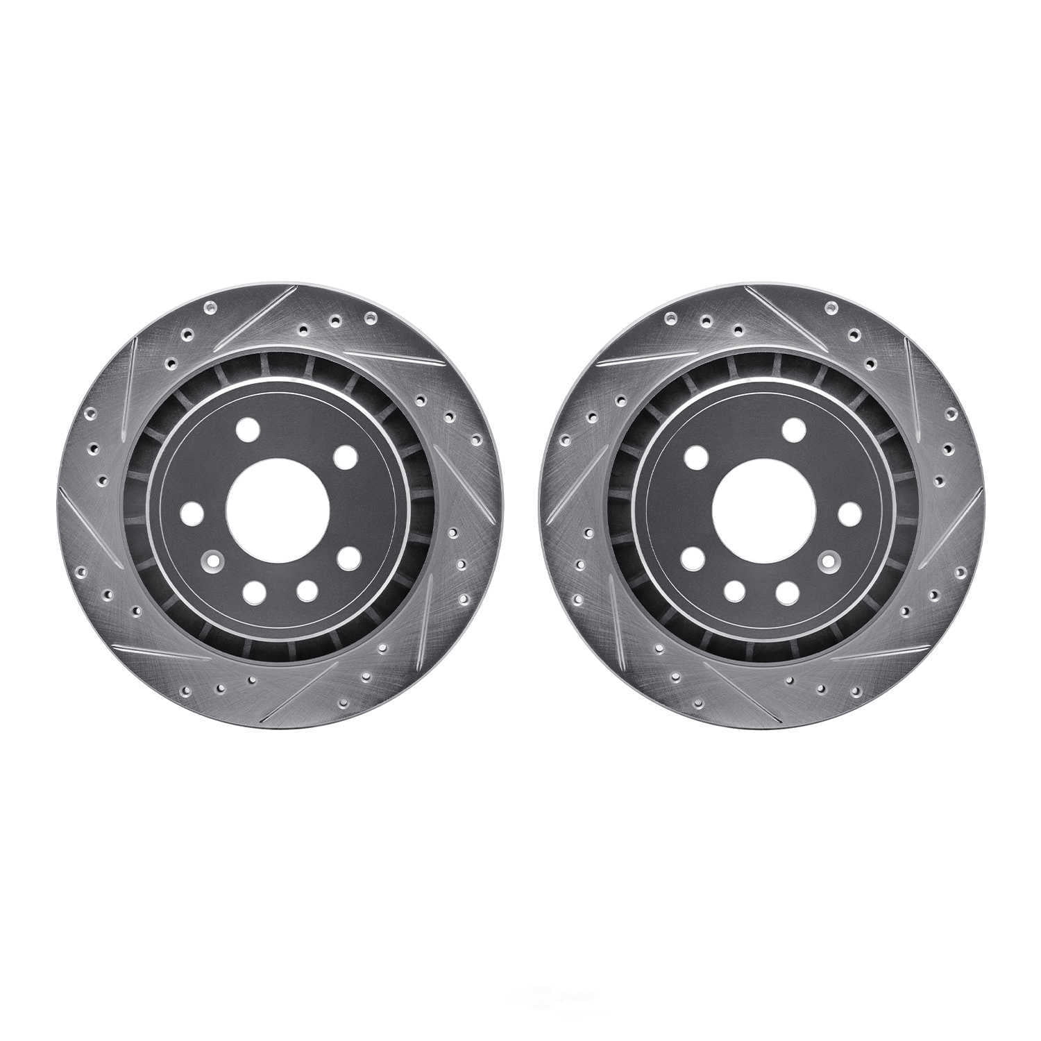 Dynamic Friction Company 7002-65021 DFC Brake Rotors - Drilled & Slotted - Silver