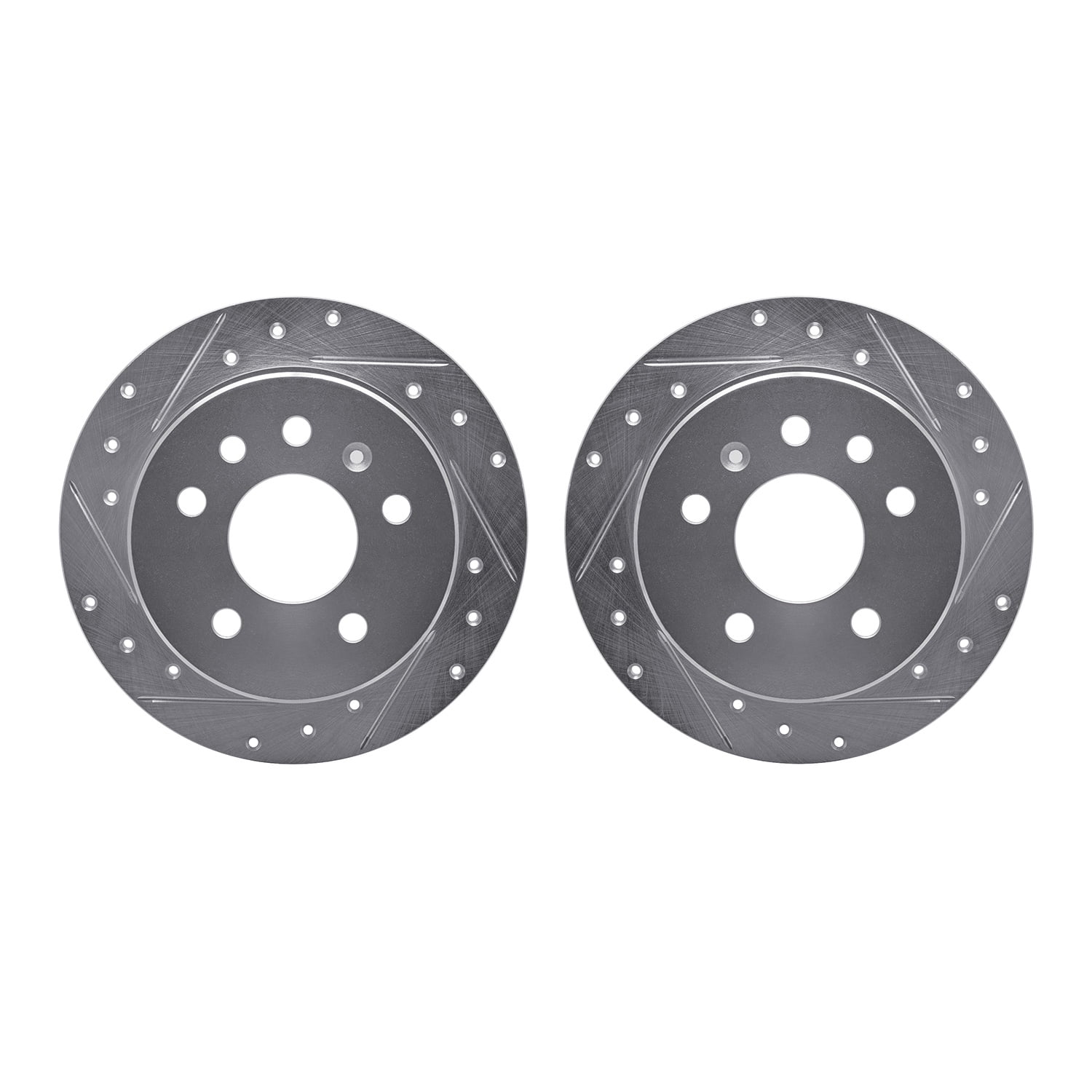 Dynamic Friction Company Rear Brake Rotors-Drilled and Slotted-Silver 7002-65023