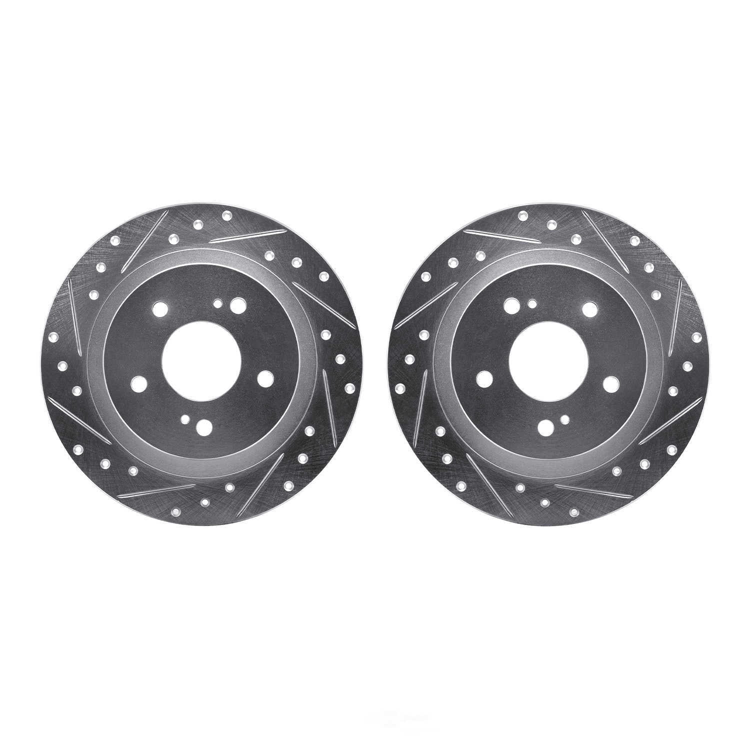 Dynamic Friction Company 7002-67086 DFC Brake Rotors - Drilled & Slotted - Silver