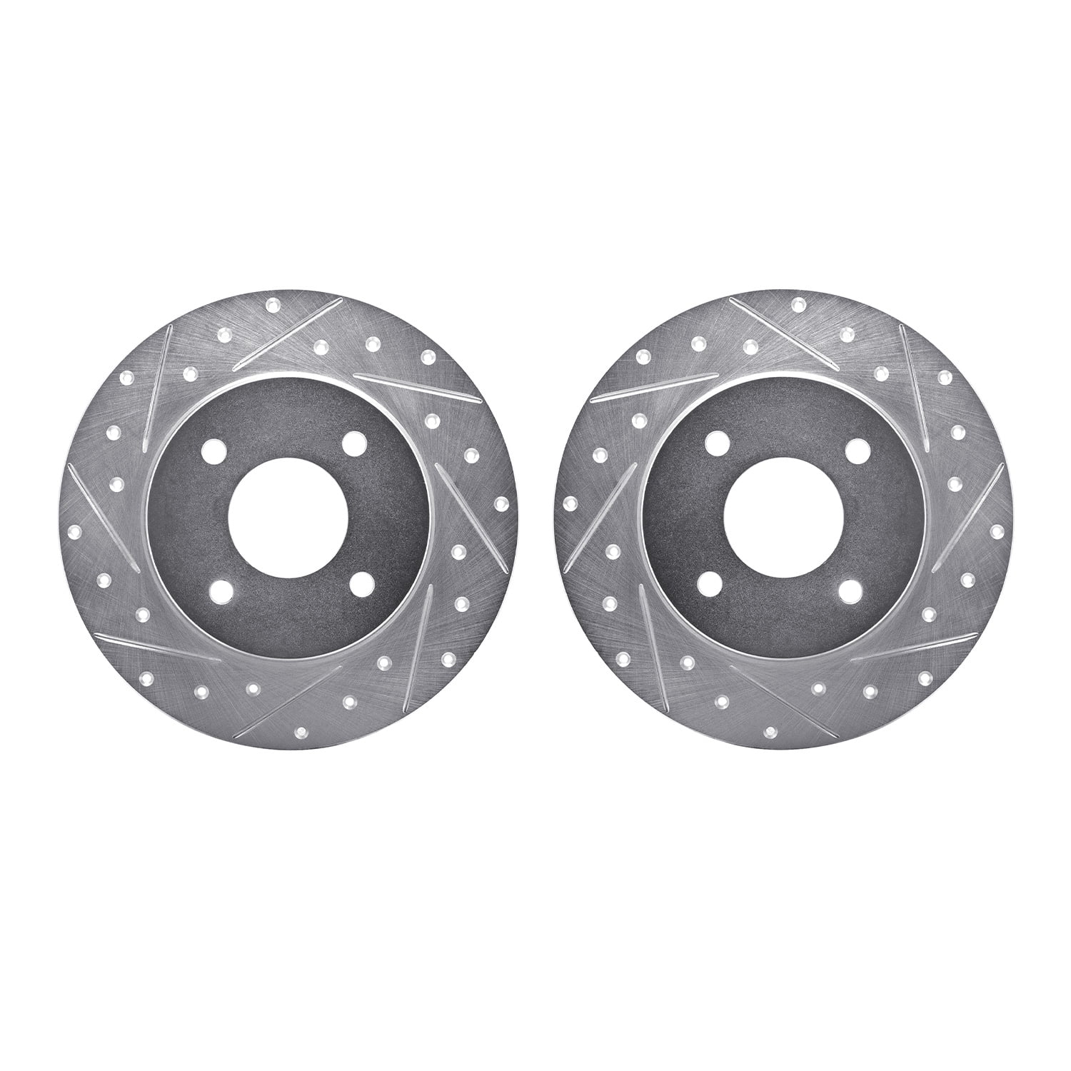 Dynamic Friction Company Rear Brake Rotors-Drilled and Slotted-Silver 7002-67105