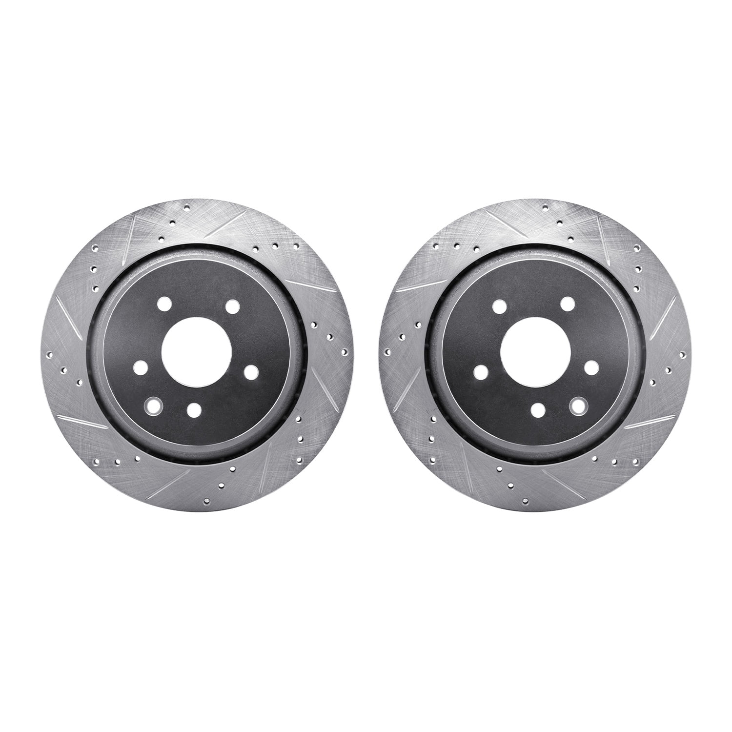 Dynamic Friction Company Rear Brake Rotors-Drilled and Slotted-Silver 7002-68012