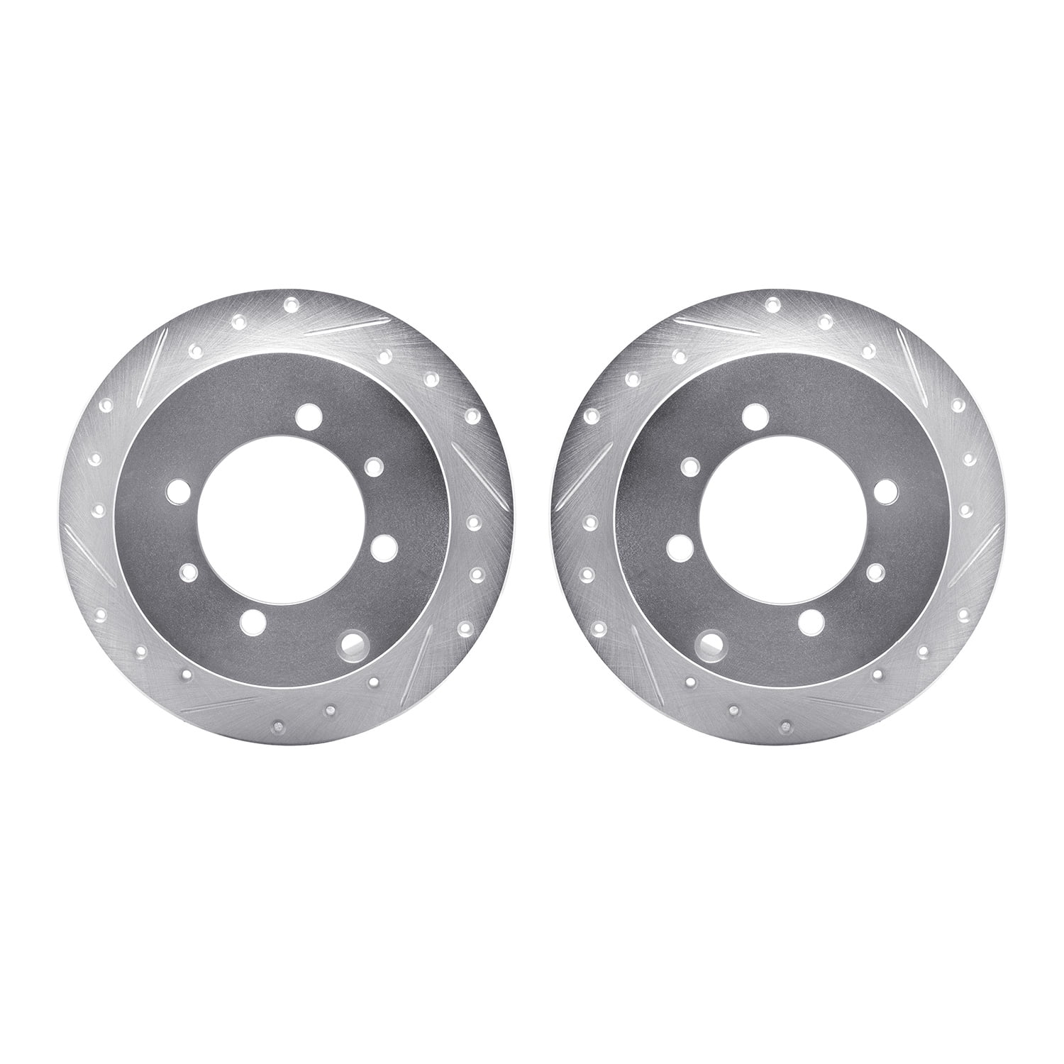 Dynamic Friction Company Rear Brake Rotors-Drilled and Slotted-Silver 7002-72046