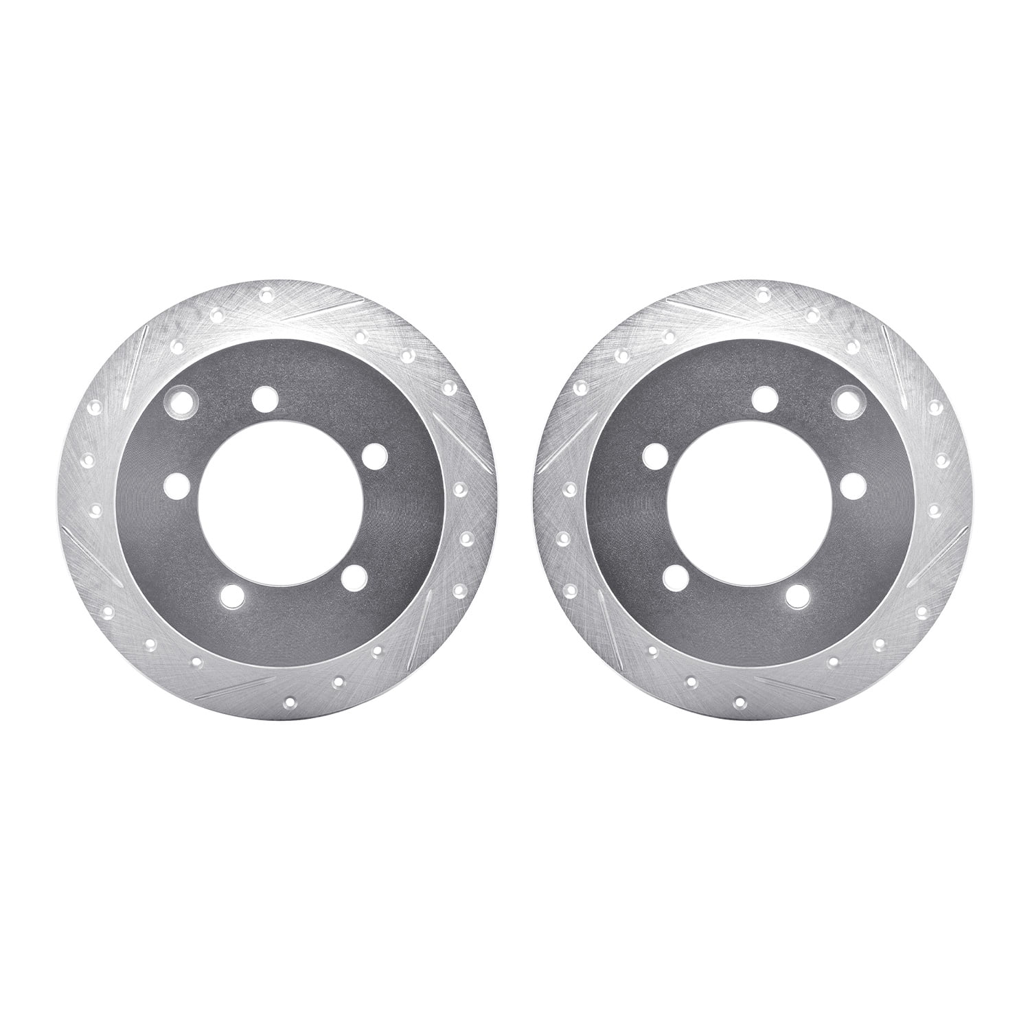 Dynamic Friction Company Rear Brake Rotors-Drilled and Slotted-Silver 7002-72056