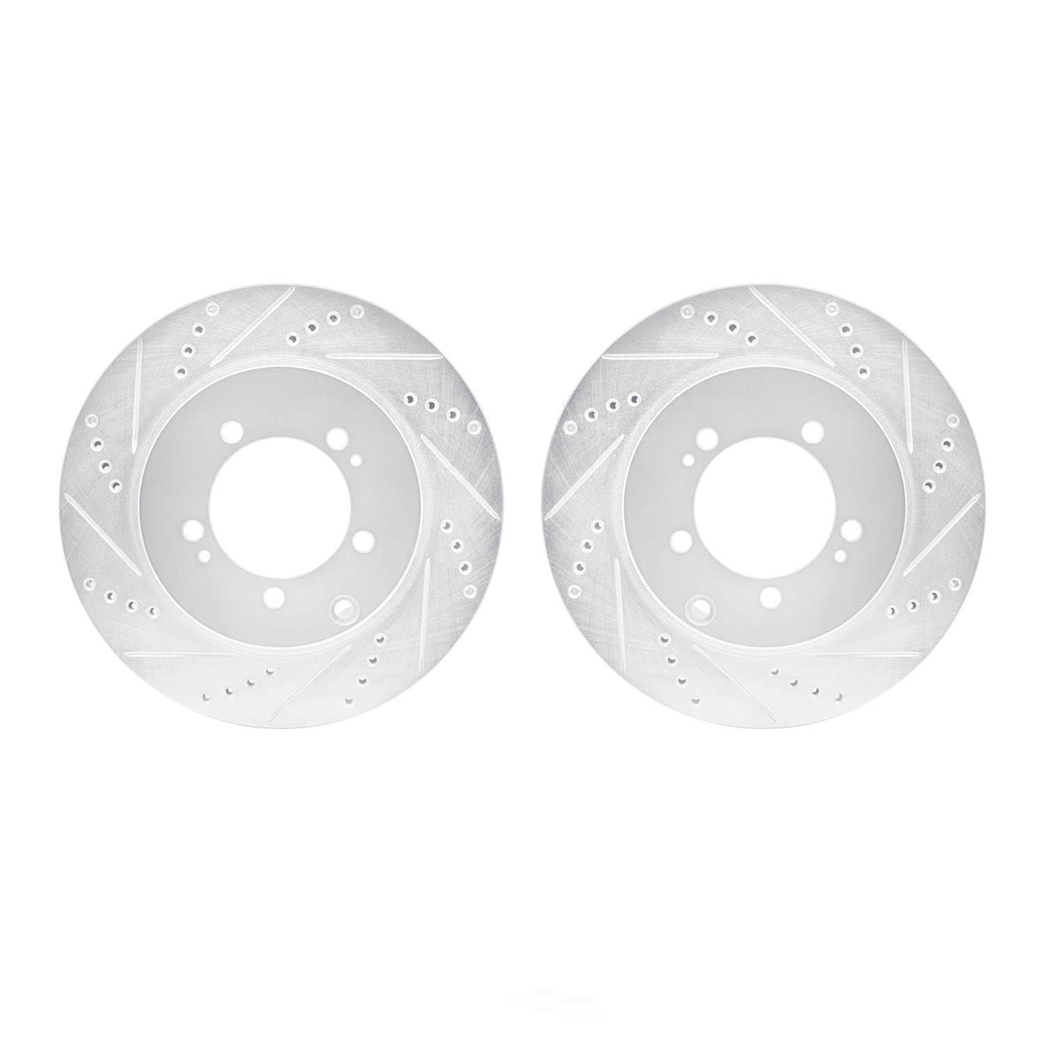 Dynamic Friction Company 7002-72062 DFC Brake Rotors - Drilled & Slotted - Silver