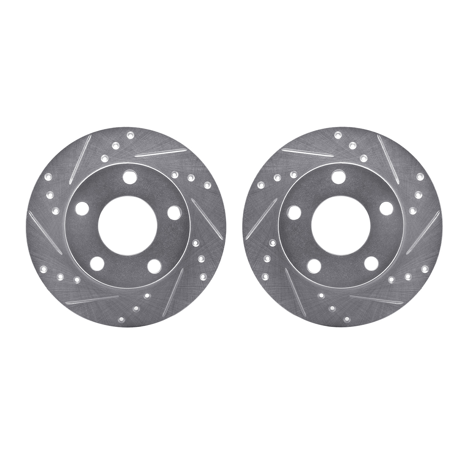 Dynamic Friction Company Rear Brake Rotors-Drilled and Slotted-Silver 7002-73041