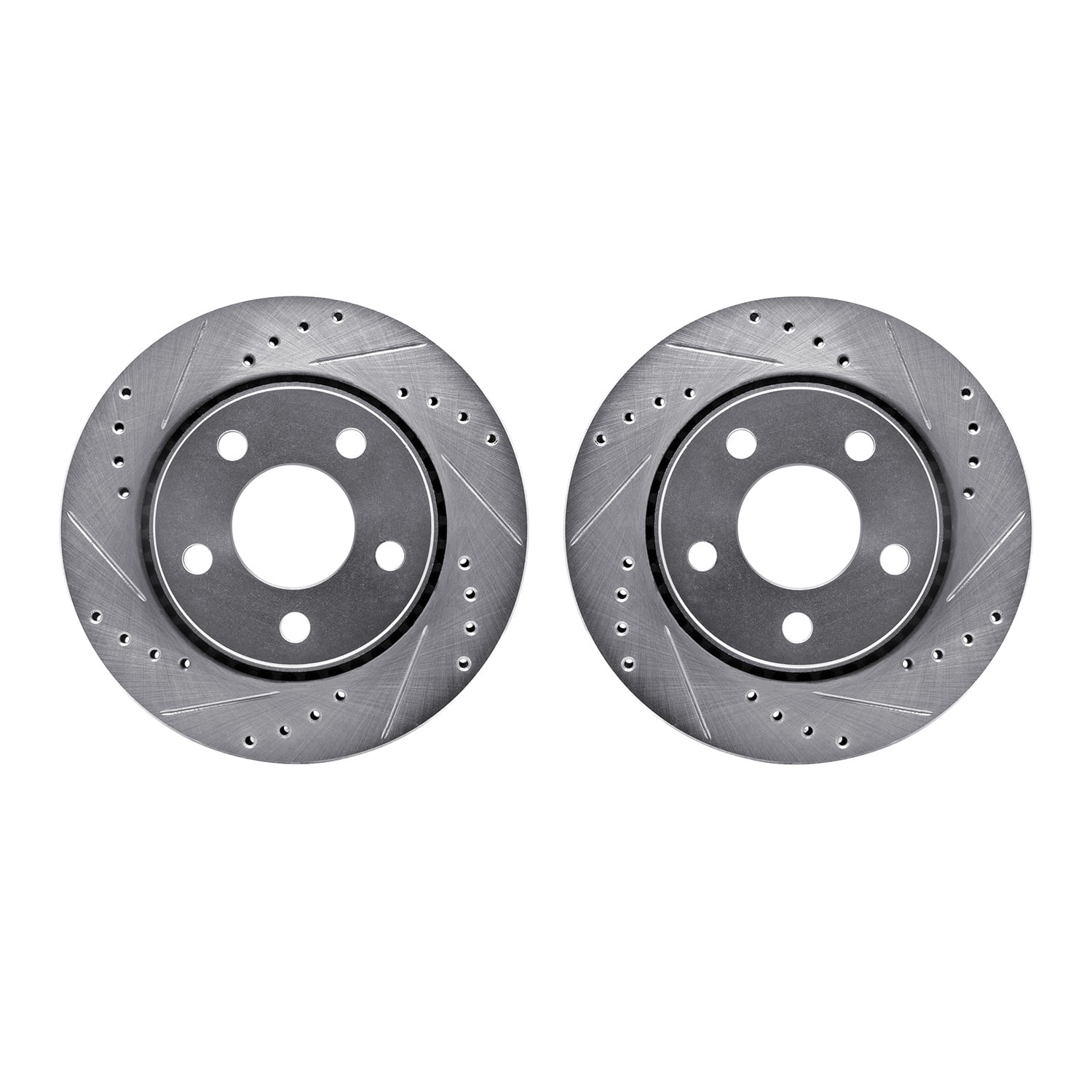 Dynamic Friction Company Rear Brake Rotors-Drilled and Slotted-Silver 7002-73043