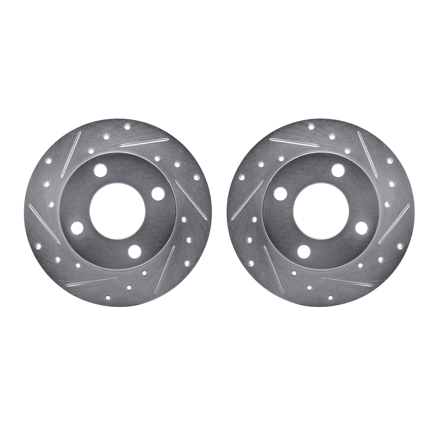 Dynamic Friction Company Rear Brake Rotors-Drilled and Slotted-Silver 7002-73045