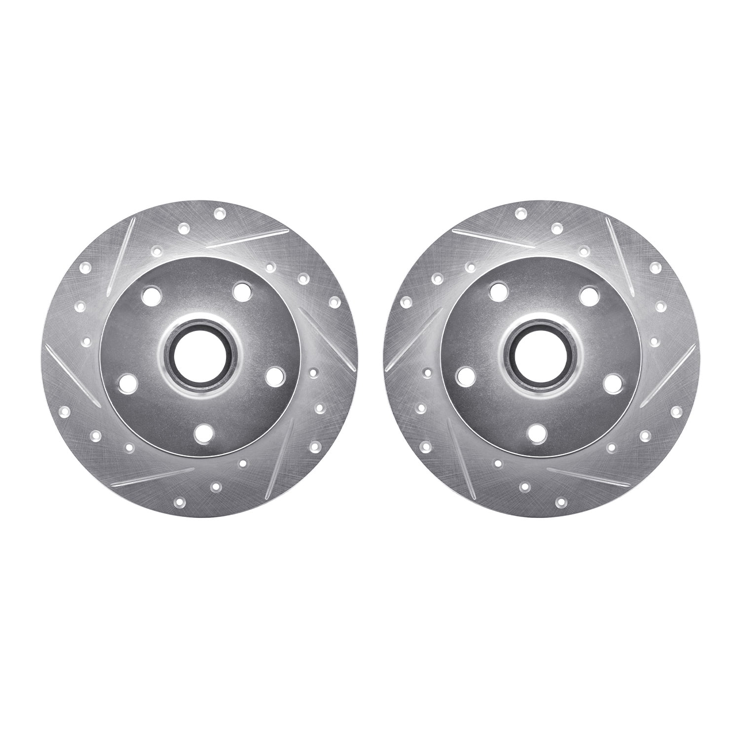 Dynamic Friction Company Rear Brake Rotors-Drilled and Slotted-Silver 7002-73046