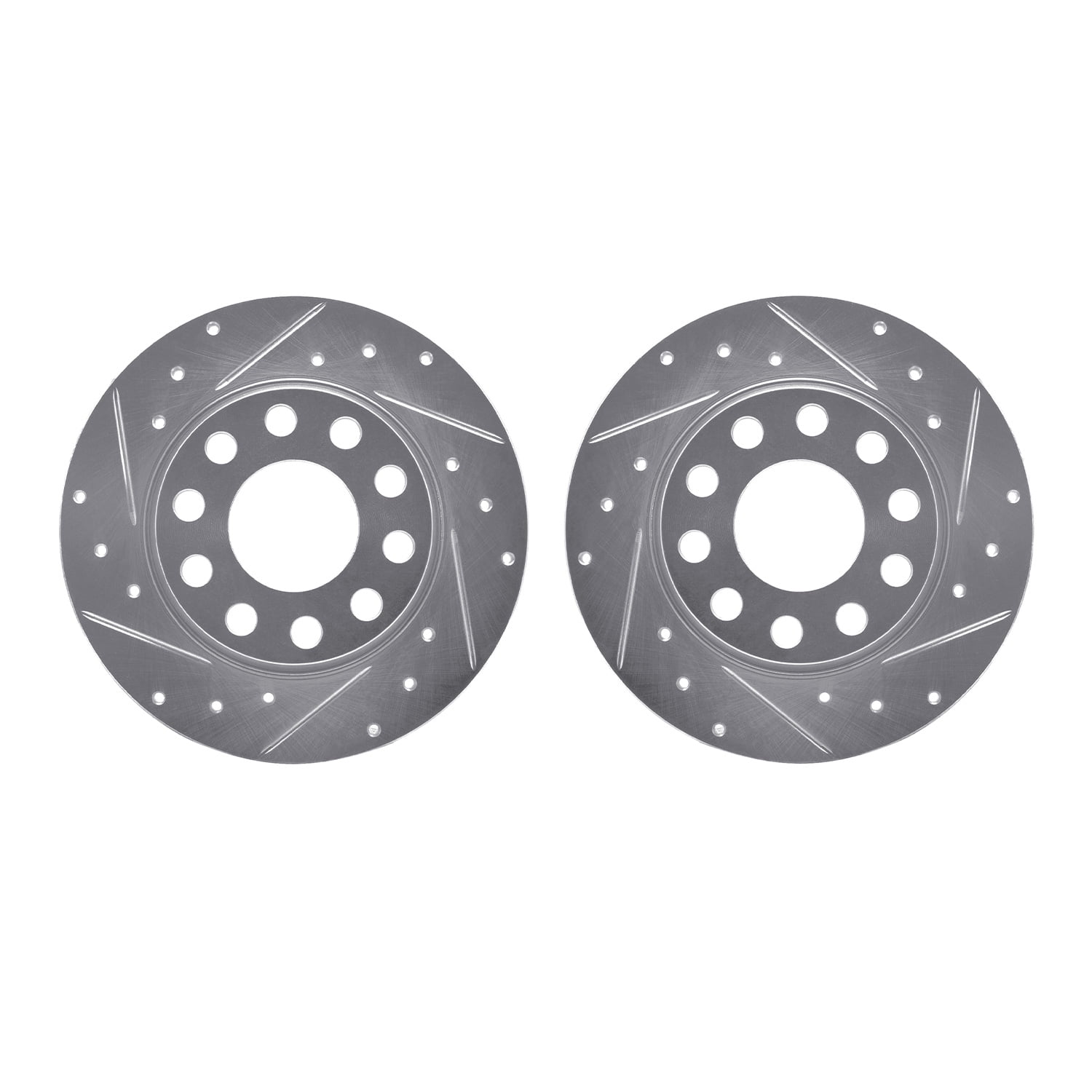 Dynamic Friction Company Rear Brake Rotors-Drilled and Slotted-Silver 7002-73047