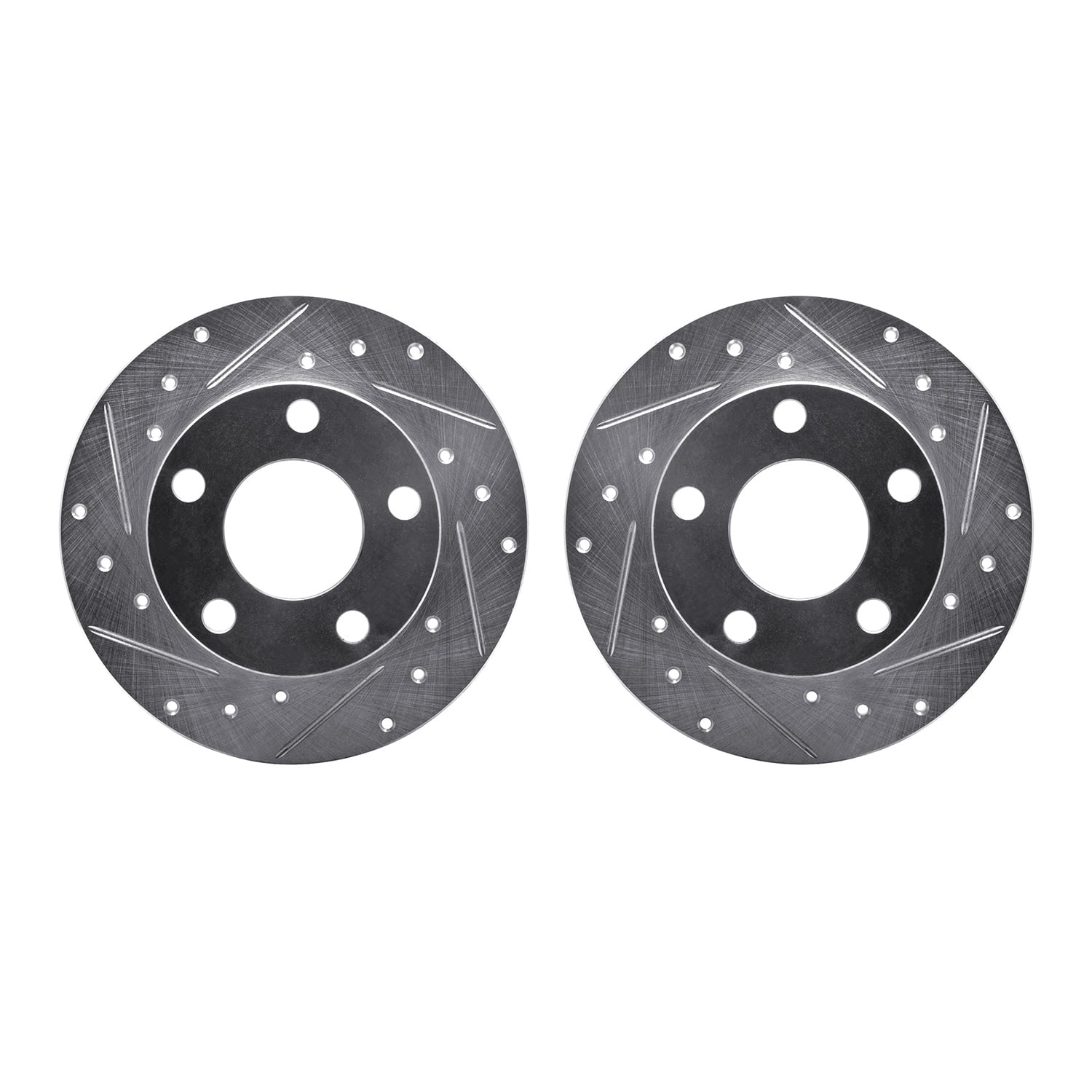 Dynamic Friction Company Rear Brake Rotors-Drilled and Slotted-Silver 7002-73054
