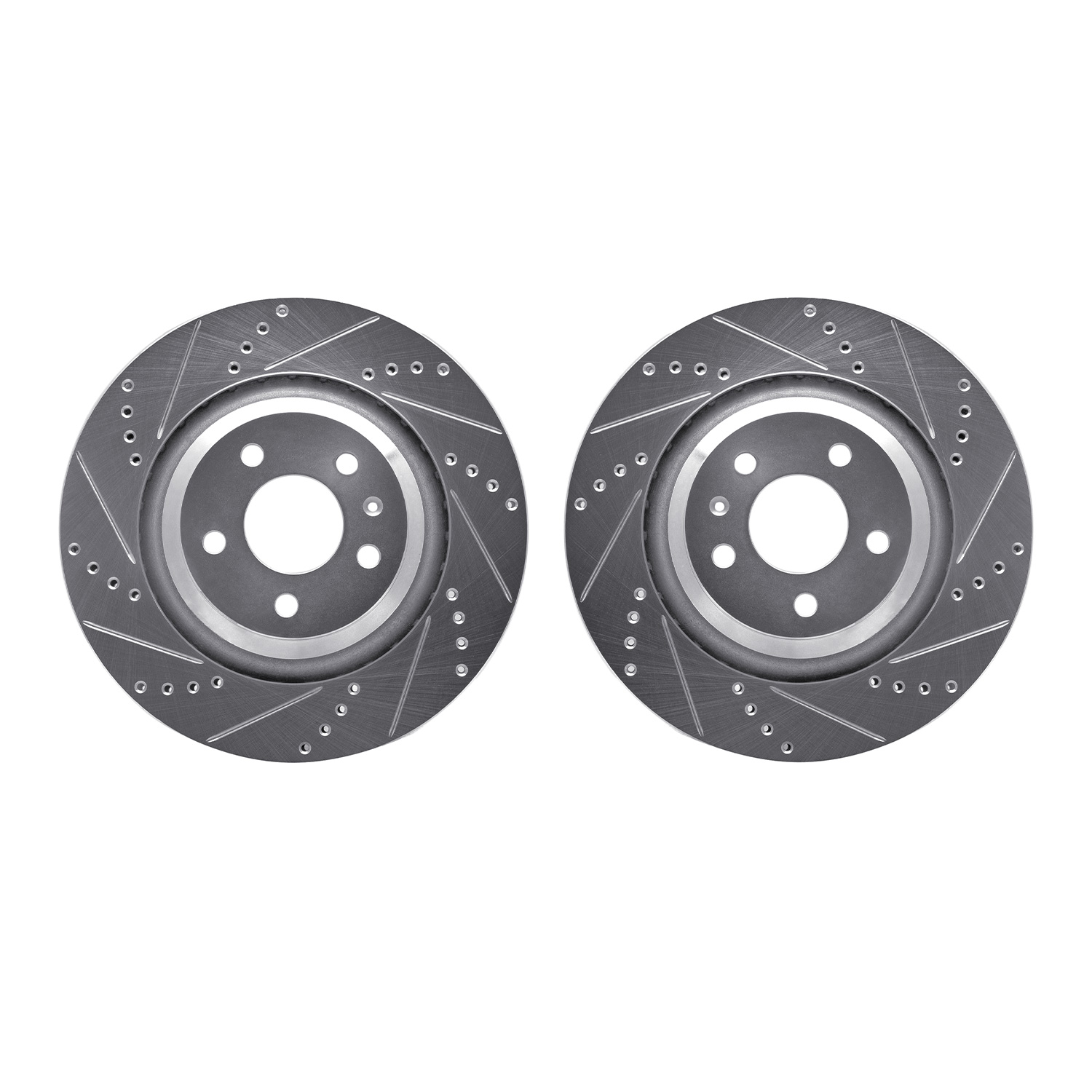 Dynamic Friction Company Rear Brake Rotors-Drilled and Slotted-Silver 7002-73068