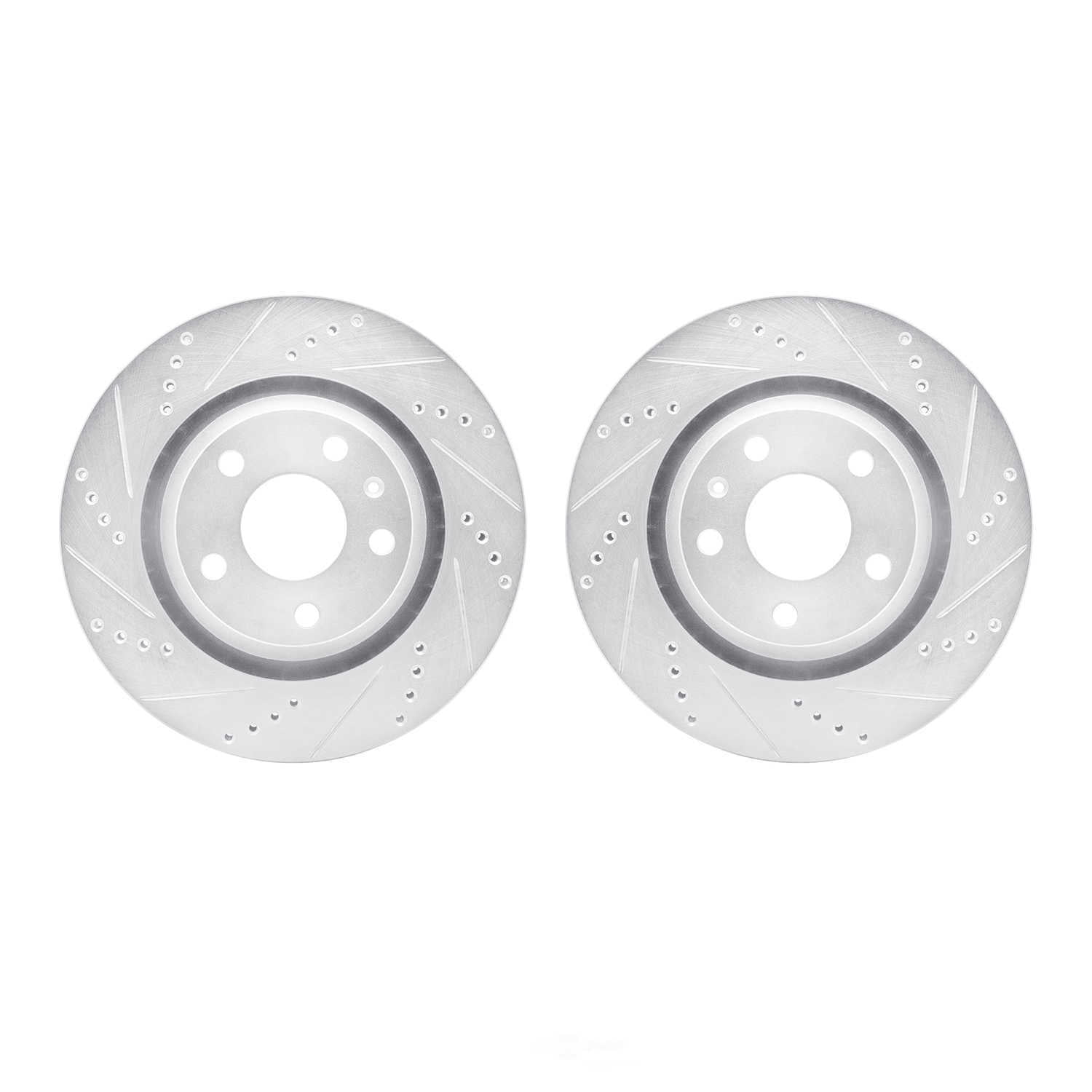 Dynamic Friction Company 7002-73071 DFC Brake Rotors - Drilled & Slotted - Silver