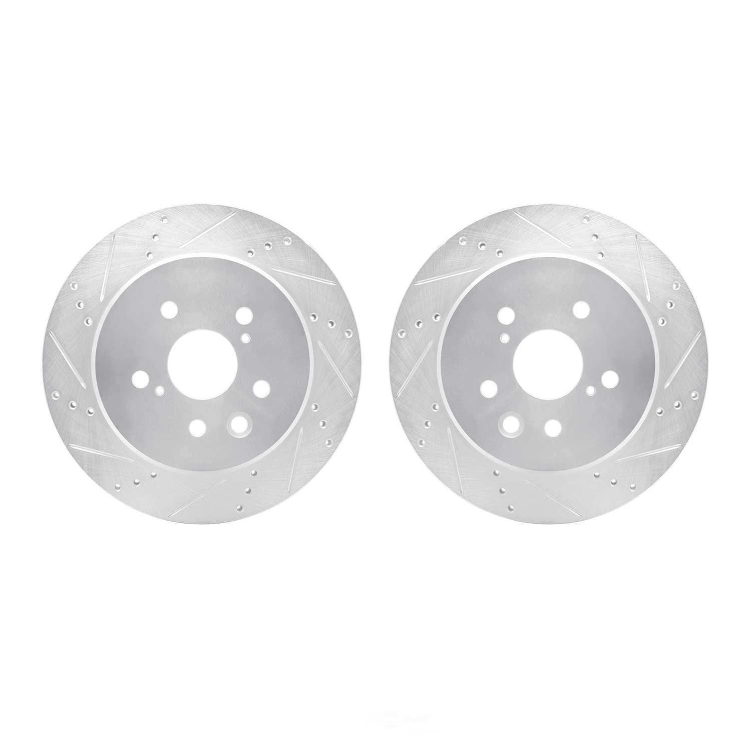 Dynamic Friction Company 7002-75023 DFC Brake Rotors - Drilled & Slotted - Silver
