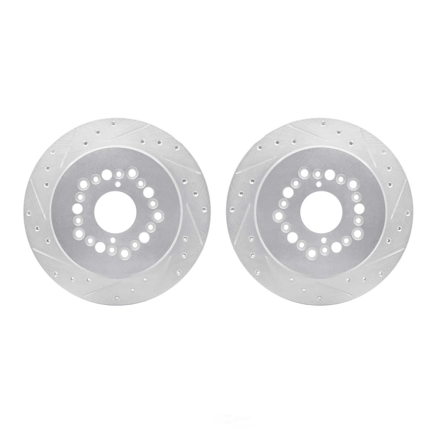 Dynamic Friction Company 7002-75024 DFC Brake Rotors - Drilled & Slotted - Silver