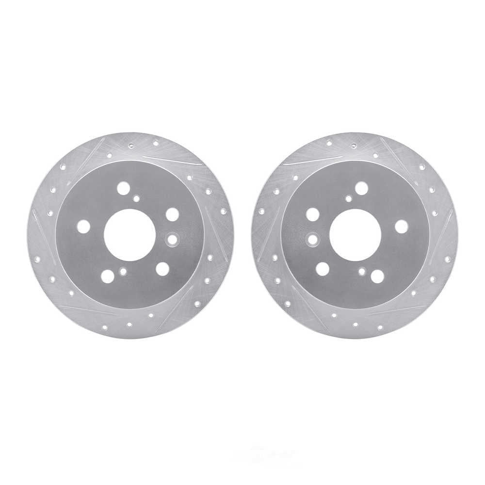 Dynamic Friction Company 7002-76108 DFC Brake Rotors - Drilled & Slotted - Silver