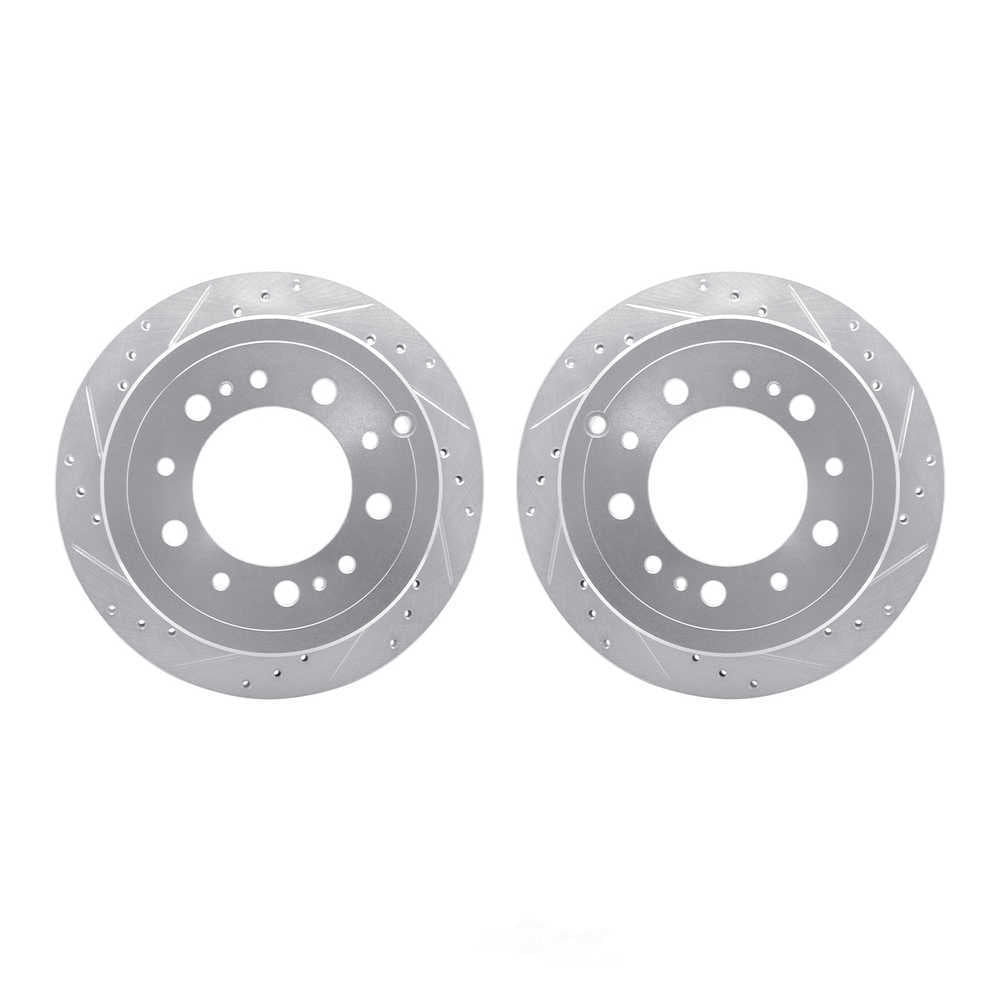 Dynamic Friction Company 7002-76115 DFC Brake Rotors - Drilled & Slotted - Silver