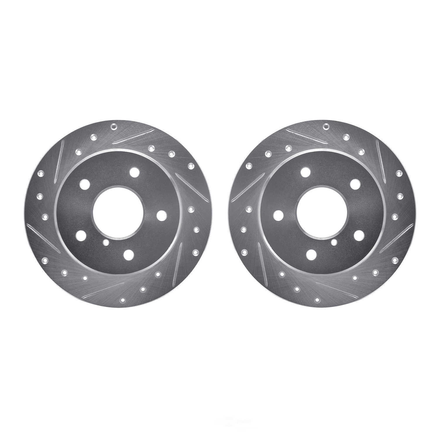 Dynamic Friction Company 7002-80081 DFC Brake Rotors - Drilled & Slotted - Silver