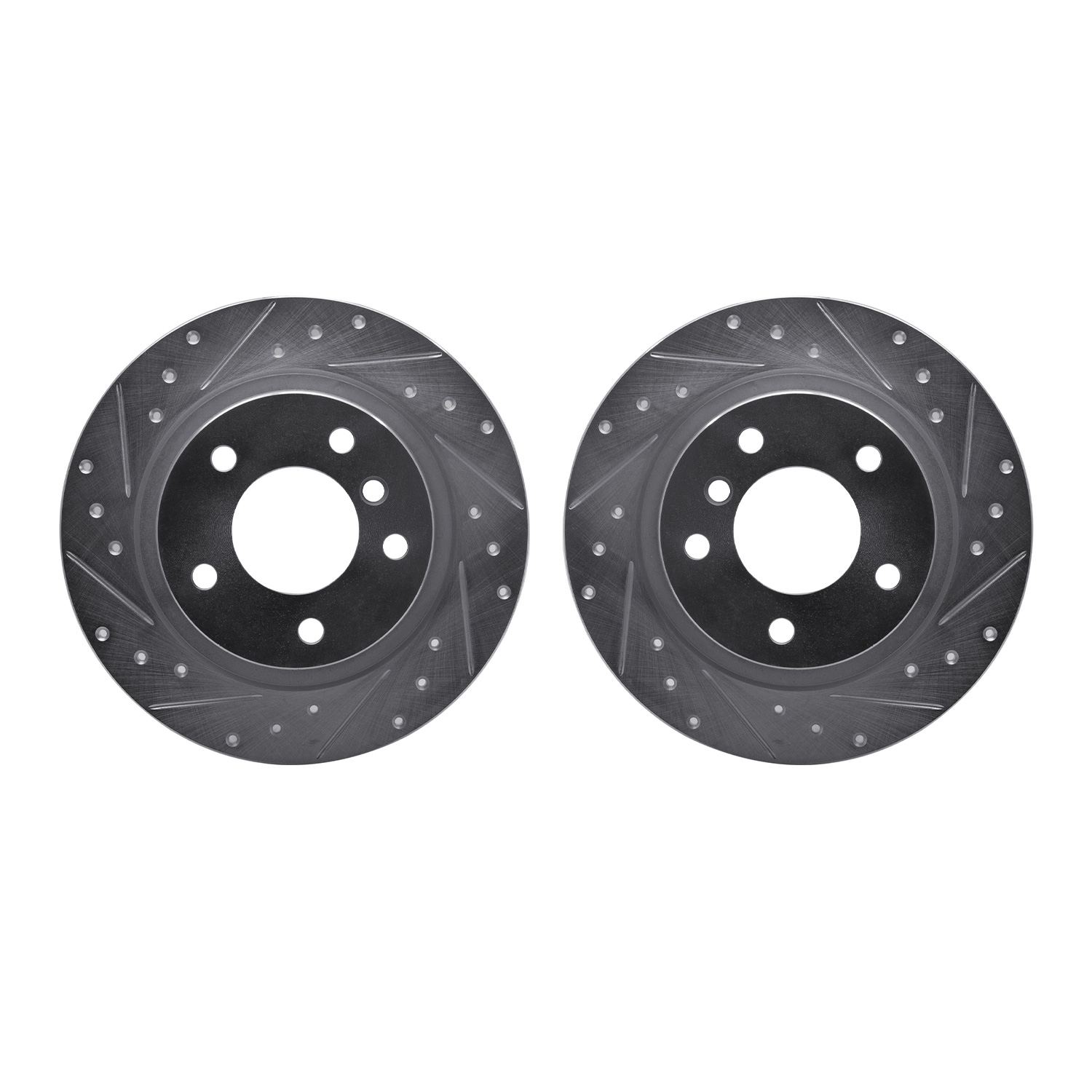 Dynamic Friction Company Rear Brake Rotors-Drilled and Slotted-Silver 7002-92074