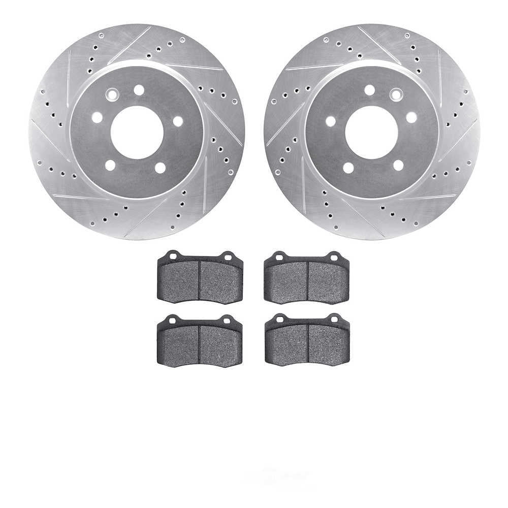 Dynamic Friction Company 7502-20018 DFC Rotors-Drilled and Slotted-Silver with 5000 Advanced Brake