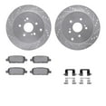 thumbnail image 1 of Dynamic Friction Company Rear Brake Rotors-Drilled and Slotted-Silver with 5000 Advanced Brake Pads includes Hardware 7512-01012, 1 of 3
