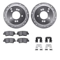 thumbnail image 1 of Dynamic Friction Company Rear Brake Rotors-Drilled and Slotted-Silver with 5000 Advanced Brake Pads includes Hardware 7512-03016, 1 of 3
