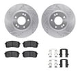 thumbnail image 1 of Dynamic Friction Company Rear Brake Rotors-Drilled and Slotted-Silver with 5000 Advanced Brake Pads includes Hardware 7512-03050, 1 of 3