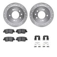 thumbnail image 1 of Dynamic Friction Company Rear Brake Rotors-Drilled and Slotted-Silver with 5000 Advanced Brake Pads includes Hardware 7512-03059, 1 of 3