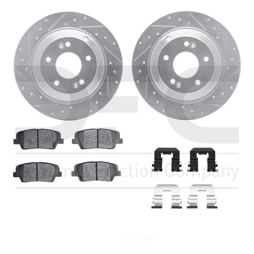 Dynamic Friction Company 7512-03065 DFC Rotors-Drilled and Slotted-Silver with 5000 Advanced Brake