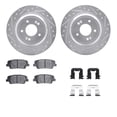 thumbnail image 1 of Dynamic Friction Company Rear Brake Rotors-Drilled and Slotted-Silver with 5000 Advanced Brake Pads includes Hardware 7512-03082, 1 of 3