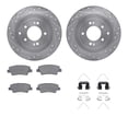 thumbnail image 1 of Dynamic Friction Company Rear Brake Rotors-Drilled and Slotted-Silver with 5000 Advanced Brake Pads includes Hardware 7512-03095, 1 of 3