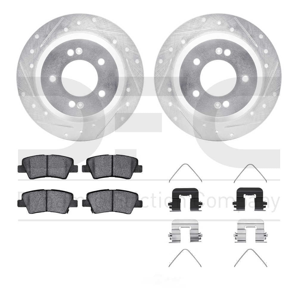 Dynamic Friction Company 7512-03109 DFC Rotors-Drilled and Slotted-Silver with 5000 Advanced Brake