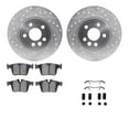 thumbnail image 1 of Dynamic Friction Company Rear Brake Rotors-Drilled and Slotted-Silver with 5000 Advanced Brake Pads includes Hardware 7512-11027, 1 of 3