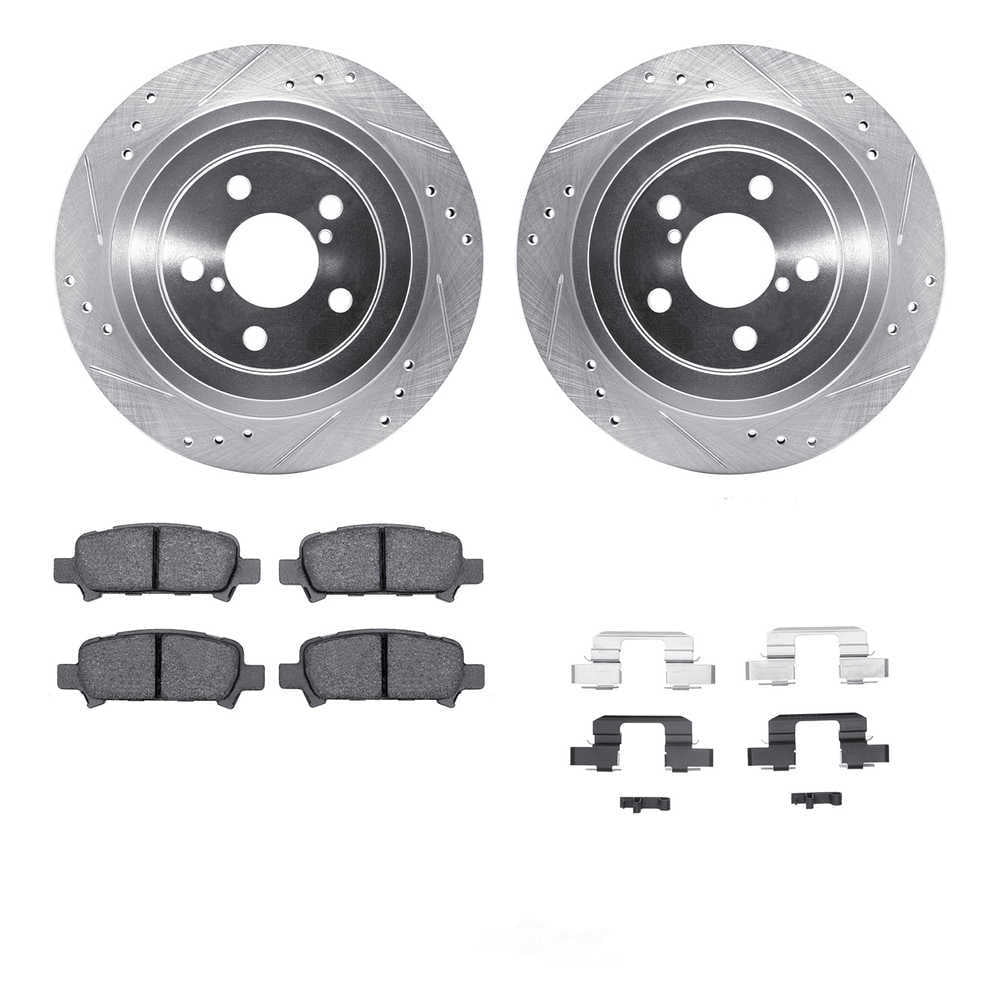 Dynamic Friction Company 7512-13023 DFC Rotors-Drilled and Slotted-Silver with 5000 Advanced Brake