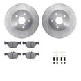 thumbnail image 1 of Dynamic Friction Company Rear Brake Rotors-Drilled and Slotted-Silver with 5000 Advanced Brake Pads includes Hardware 7512-13039, 1 of 3