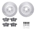 thumbnail image 1 of Dynamic Friction Company Rear Brake Rotors-Drilled and Slotted-Silver with 5000 Advanced Brake Pads includes Hardware 7512-20020, 1 of 3