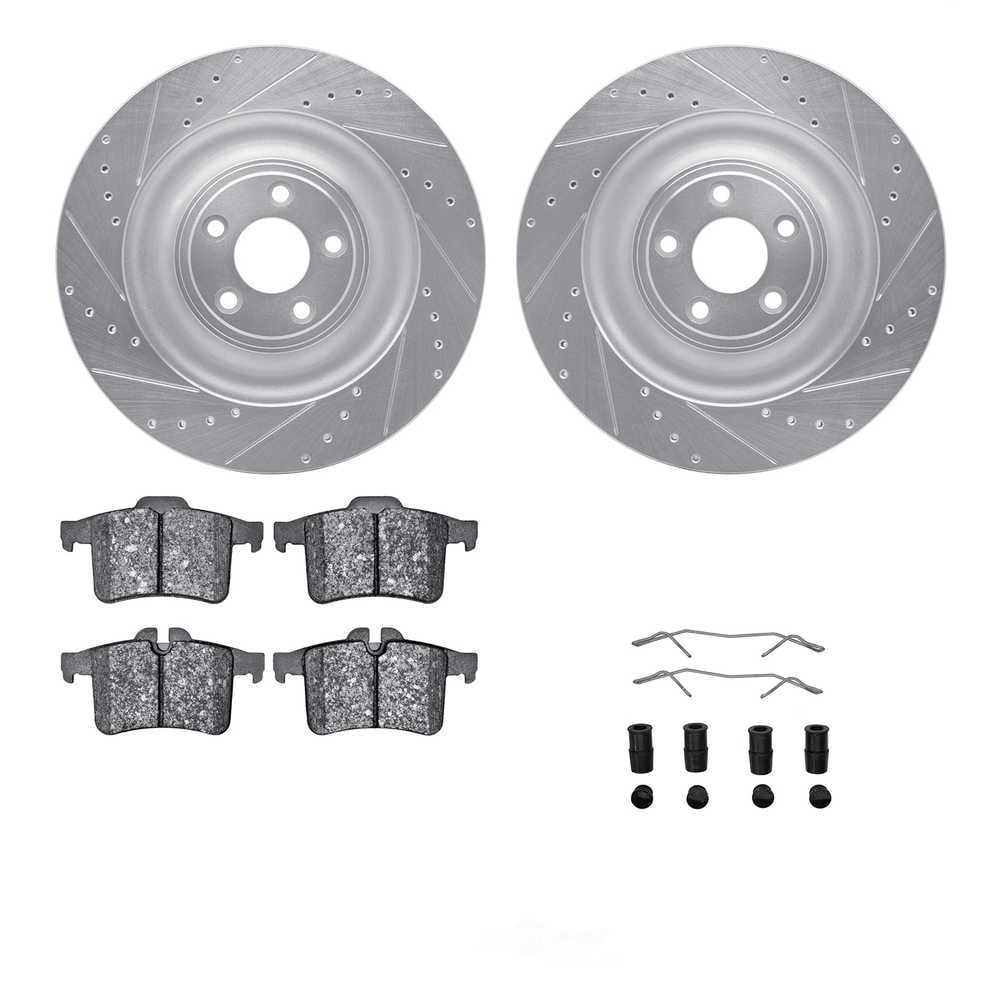 Dynamic Friction Company 7512-20021 DFC Rotors-Drilled and Slotted-Silver with 5000 Advanced Brake