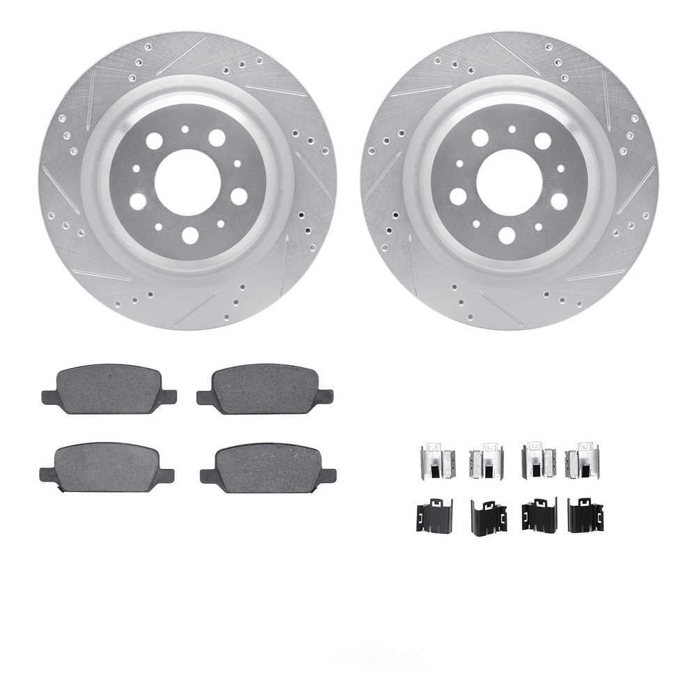 Dynamic Friction Company 7512-26004 DFC Rotors-Drilled and Slotted-Silver with 5000 Advanced Brake