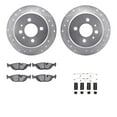 thumbnail image 1 of Dynamic Friction Company Rear Brake Rotors-Drilled and Slotted-Silver with 5000 Advanced Brake Pads includes Hardware 7512-31017, 1 of 3