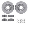 thumbnail image 1 of Dynamic Friction Company Rear Brake Rotors Drilled and Slotted Silver with 5000 Advanced Brake Pads includes Hardware - 7512-32003, 1 of 3