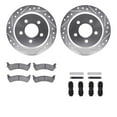 thumbnail image 1 of Dynamic Friction Company Rear Brake Rotors-Drilled and Slotted-Silver with 5000 Advanced Brake Pads includes Hardware 7512-42017, 1 of 3