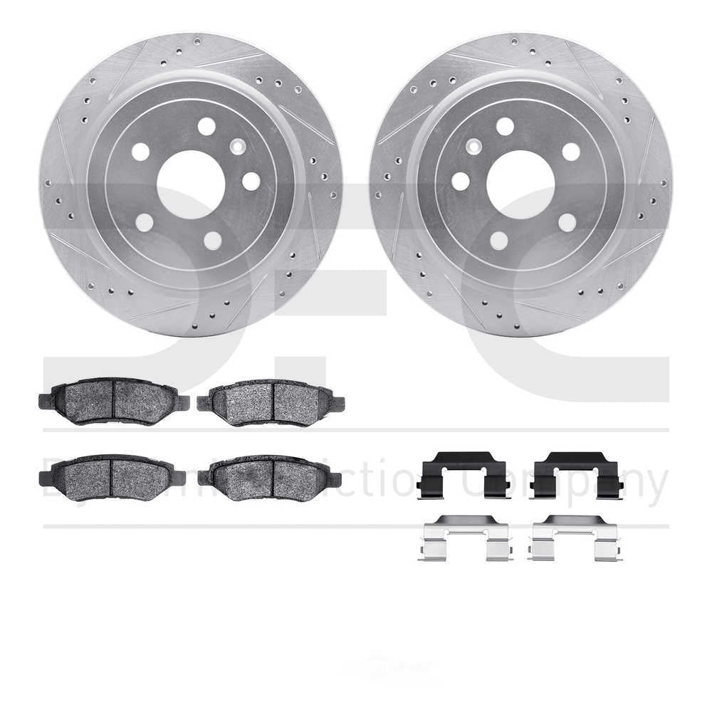Dynamic Friction Company 7512-46016 DFC Rotors-Drilled and Slotted-Silver with 5000 Advanced Brake