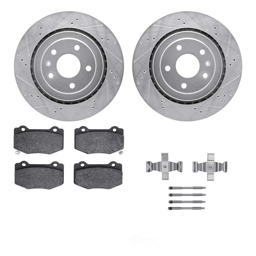 Dynamic Friction Company 7512-47029 DFC Rotors-Drilled and Slotted-Silver with 5000 Advanced Brake