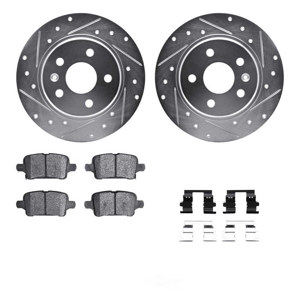 Dynamic Friction Company 7512-47033 DFC Rotors-Drilled and Slotted-Silver with 5000 Advanced Brake