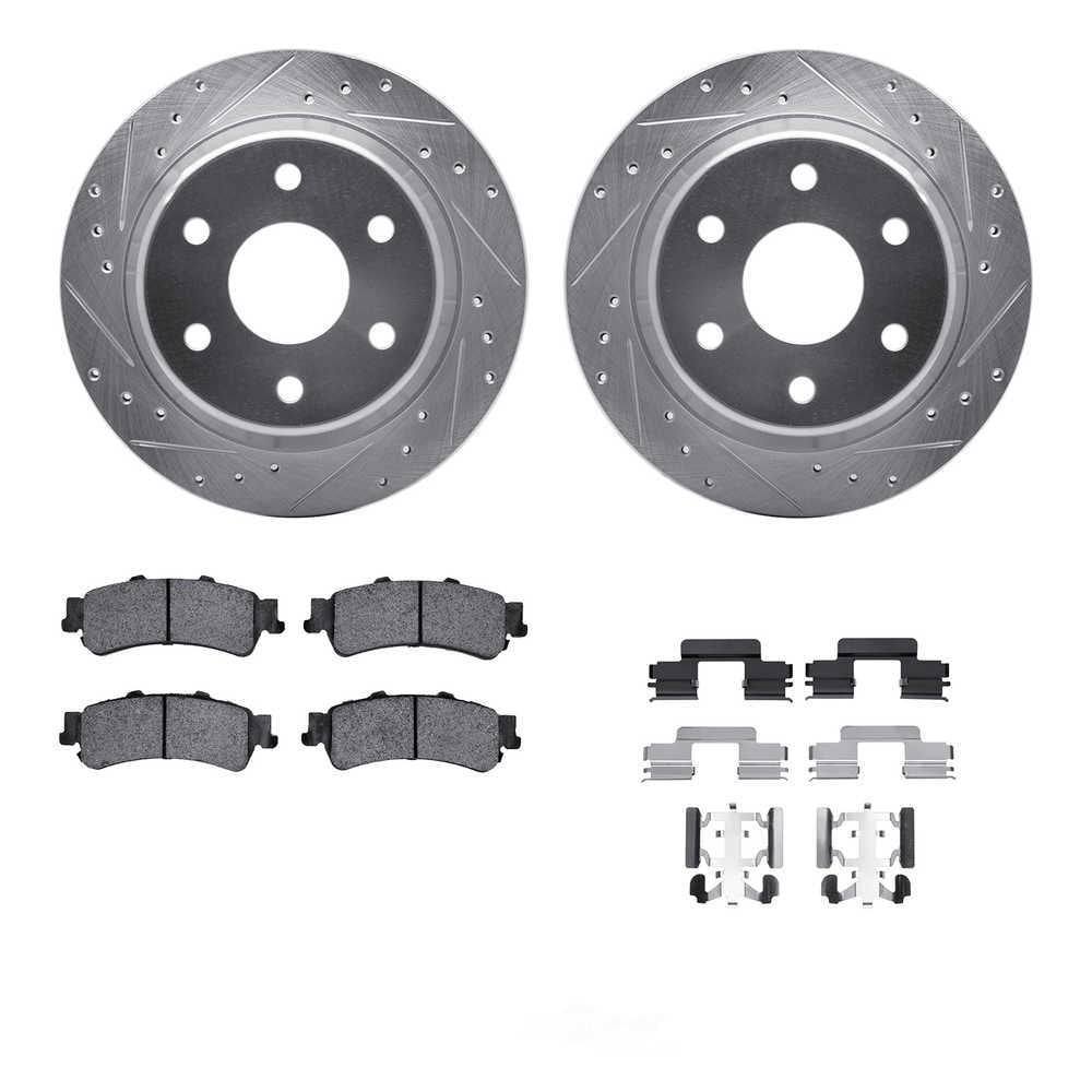 Dynamic Friction Company 7512-48042 DFC Rotors-Drilled and Slotted-Silver with 5000 Advanced Brake