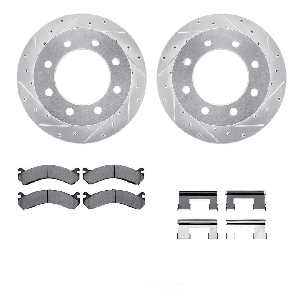 Dynamic Friction Company 7512-48050 DFC Rotors-Drilled and Slotted-Silver with 5000 Advanced Brake