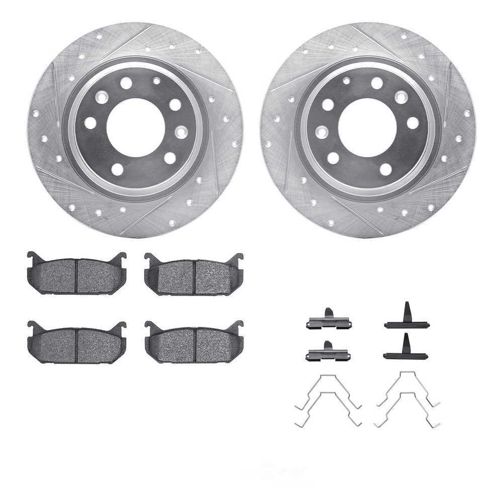 Dynamic Friction Company 7512-54064 DFC Rotors-Drilled and Slotted-Silver with 5000 Advanced Brake